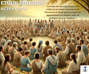 Lire la suite à propos de l’article Etude biblique du mois d’août : Actes 4 et 5