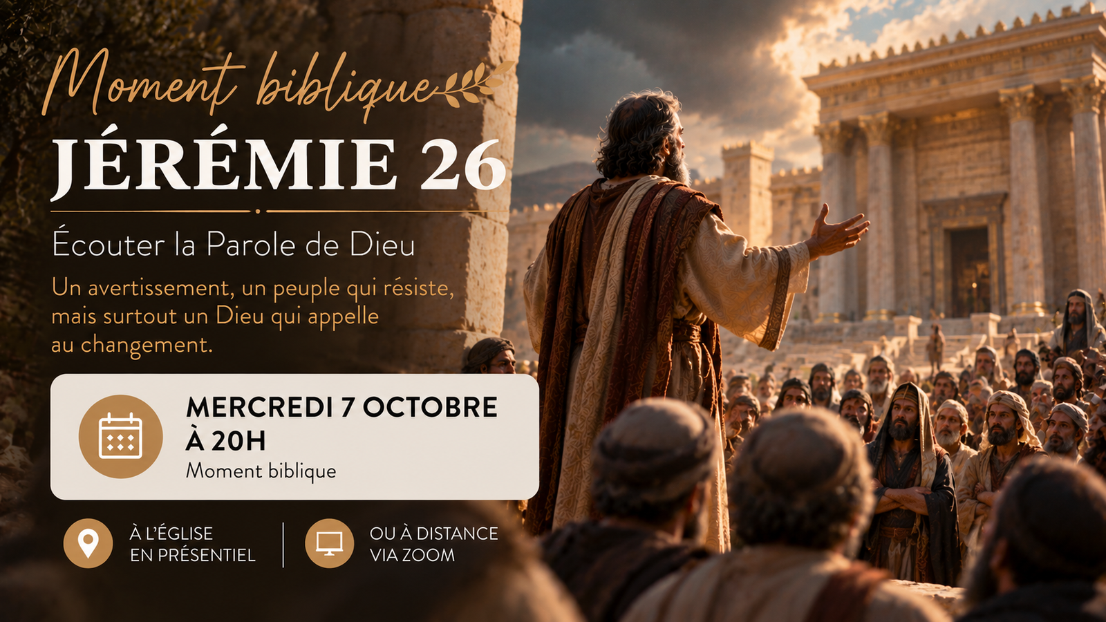 Lire la suite à propos de l’article Etude biblique du 7 octobre 2026